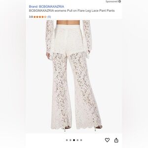 BCBGMAXAZRIA womens Pull on Flare Leg Lace Pant Pants